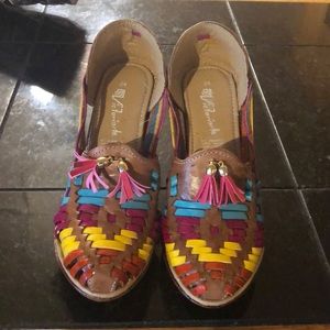 Huaraches artesanal con tacón puente new